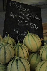 Image showing Melons at a French market