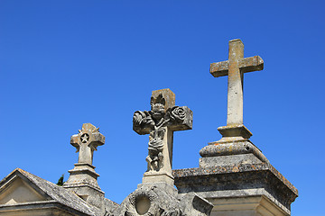 Image showing Grave ornaments at an old French cemetary