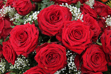 Image showing Red rose wedding arrangement