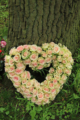 Image showing Heart shaped sympathy flowers