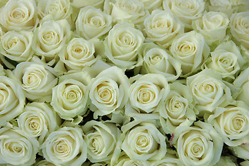 Image showing Group of white roses, wedding decorations