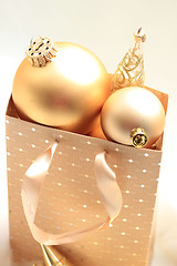 Image showing Golden Christmas decorations