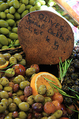 Image showing Olives at a French market