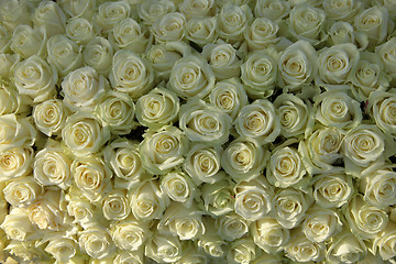 Image showing Group of white roses, wedding decorations