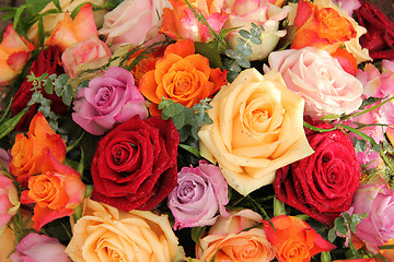 Image showing Colorful rose bouquet