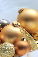 Image showing Golden Christmas decorations