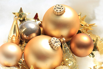 Image showing Golden Christmas decorations