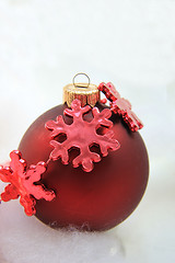 Image showing Red christmas decorations