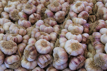 Image showing Fresh garlic at a market