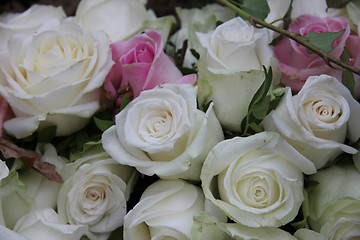 Image showing Bridal flower arrangement in pink and white