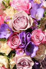 Image showing pink and purple wedding bouquet