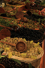 Image showing Olives at a French market