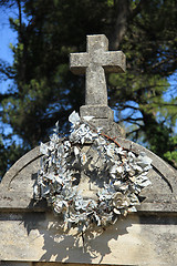 Image showing Tombstone at a French cemetery