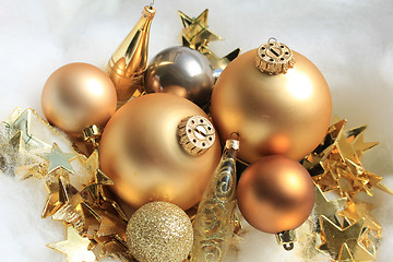 Image showing Golden Christmas decorations