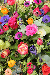 Image showing Wildflower arrangement in bright colors