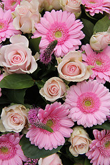 Image showing Bridal flower arrangement in pink