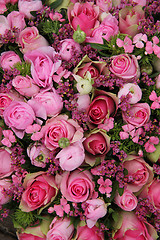 Image showing Mixed pink flower arrangement