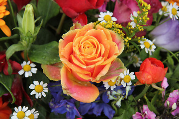 Image showing Flower arrangement in bright colors