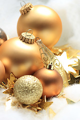 Image showing Golden Christmas decorations