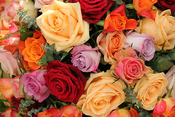 Image showing Colorful rose bouquet