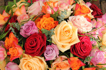 Image showing Colorful rose bouquet