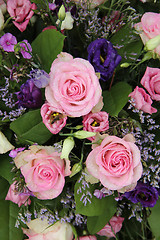 Image showing Bridal arrangement in purple and pink