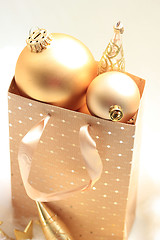 Image showing Golden Christmas decorations