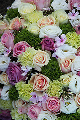 Image showing purple, pink and white wedding centerpiece