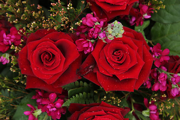 Image showing Red and pink bridal flowers