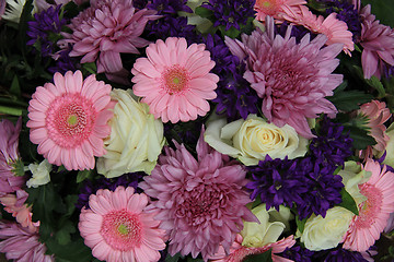 Image showing pink gerberas and white roses - wedding flowers