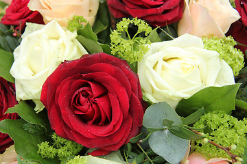 Image showing Bridal arrangement in pink, red and white