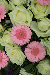 Image showing pink gerberas and white roses - wedding flowers