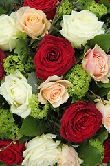 Image showing Bridal arrangement in pink, red and white