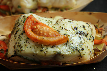 Image showing Fish fillet with tomato