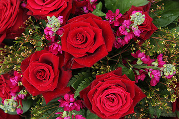 Image showing Red and pink bridal flowers