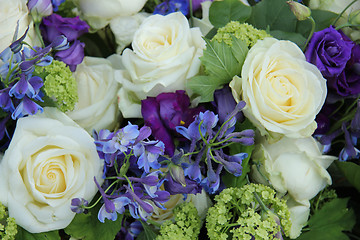 Image showing Wedding arrangement in white and blue