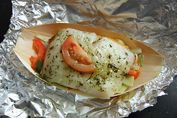 Image showing Fish fillet with tomato