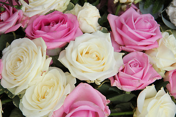 Image showing Bridal bouquet in pink and white