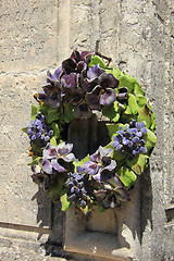 Image showing Ceramic flowers funeral wreath