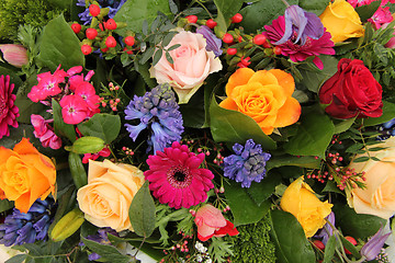 Image showing Flower arrangement in bright colors