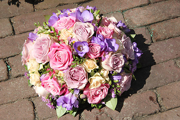 Image showing pink and purple wedding bouquet