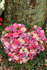 Image showing Heart shaped sympathy flowers