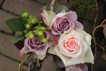 Image showing big pink and purple roses