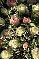 Image showing Wedding arrangement in pink and white