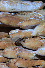 Image showing French bread at a market