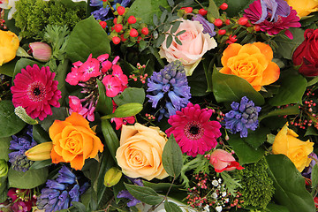 Image showing Flower arrangement in bright colors