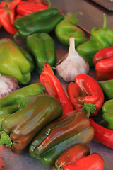 Image showing Peppers and garlic