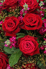 Image showing Red and pink bridal flowers