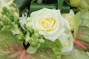 Image showing Green white floral arrangement