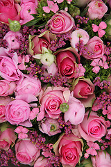 Image showing Mixed pink flower arrangement